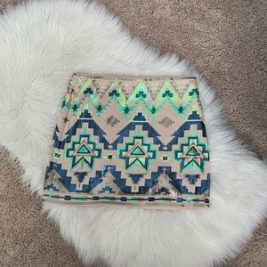 Express Sequin Mini Skirt